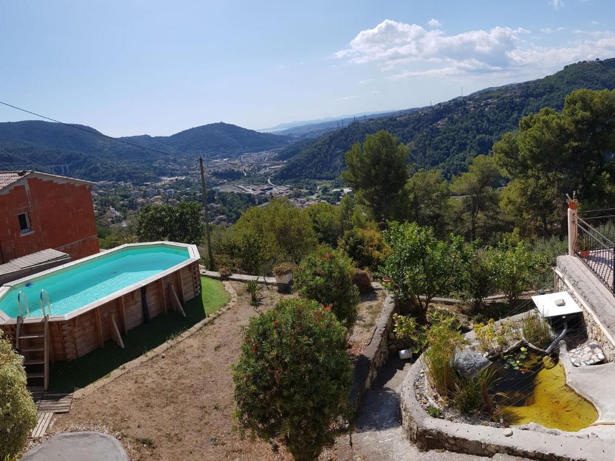 Le Chalet De La Pierreraie Cote D'Azur Piscine Terrasse Et Vue Mer Drap Zewnętrze zdjęcie
