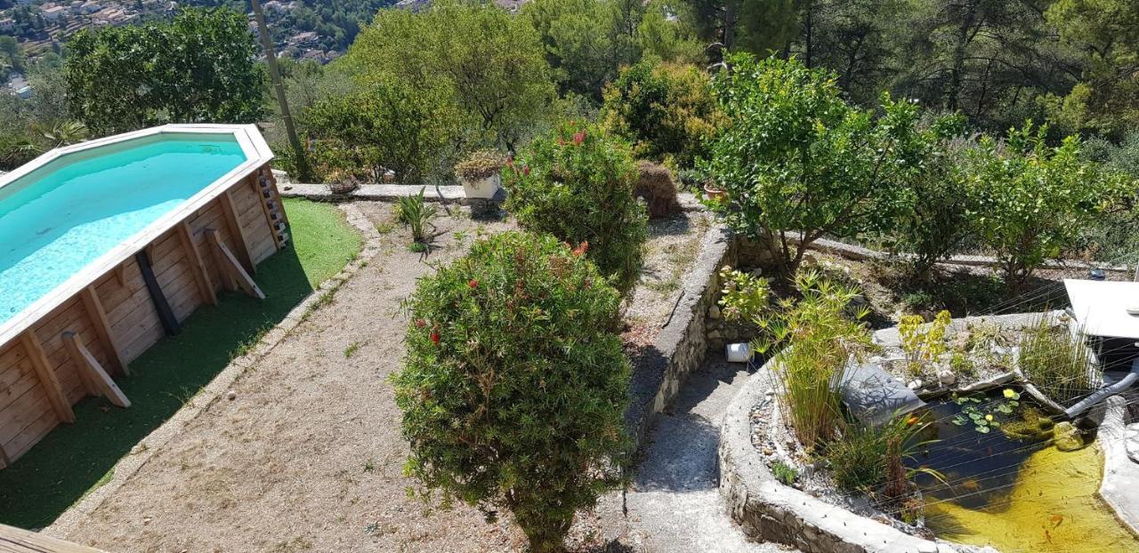 Le Chalet De La Pierreraie Cote D'Azur Piscine Terrasse Et Vue Mer Drap Zewnętrze zdjęcie