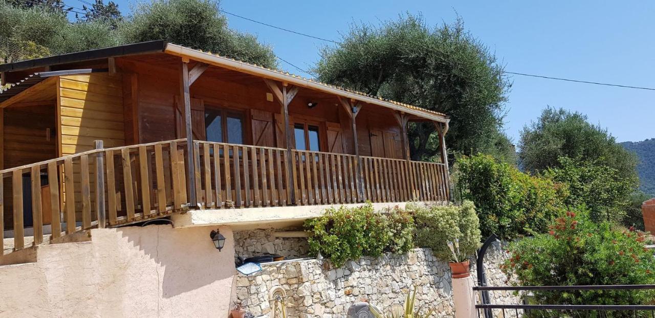 Le Chalet De La Pierreraie Cote D'Azur Piscine Terrasse Et Vue Mer Drap Zewnętrze zdjęcie